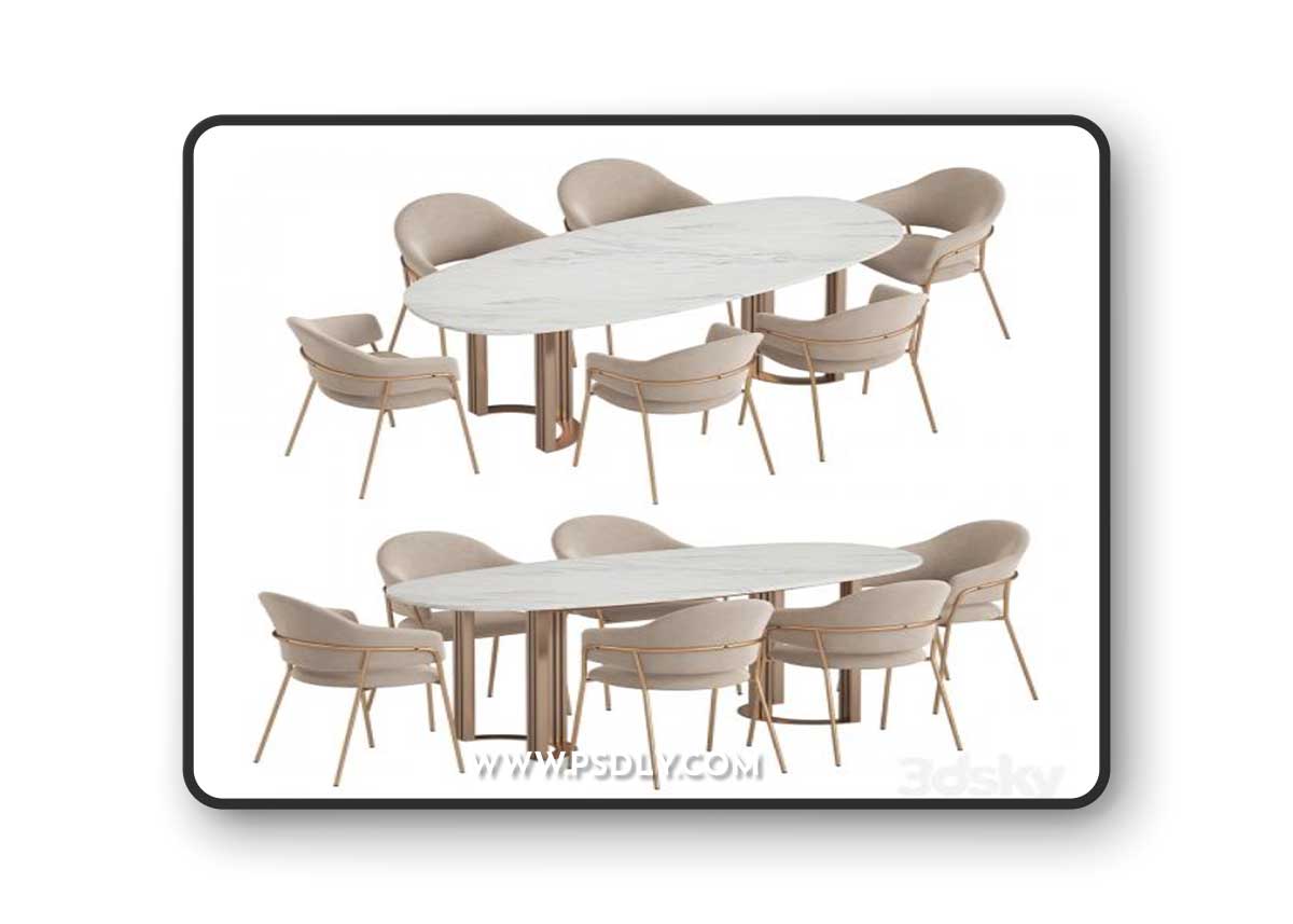Hudkoff Lord table Gloria chair 3D Model