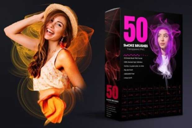 Smoke Fire Flame PNG Brush Set 93089760