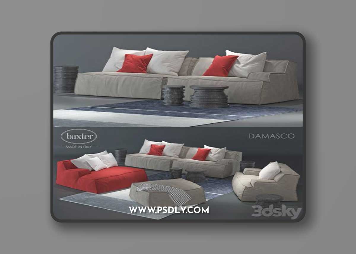 Sofa and armchair Baxter Damasco