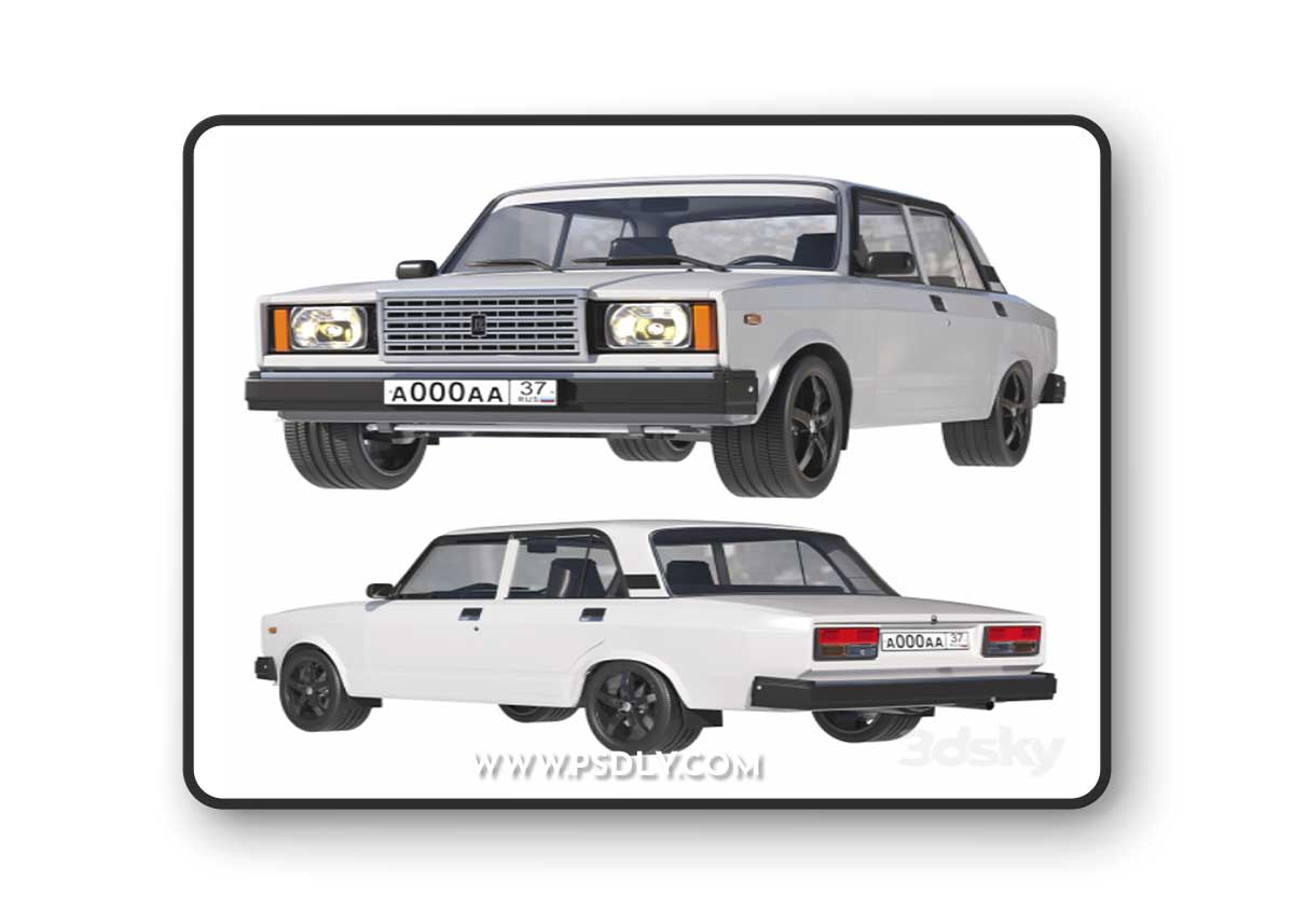 VAZ 2107 White 3D Model