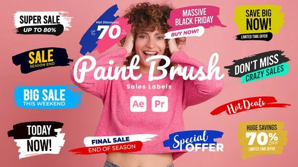 Videohive Paint Brush Sale Labels 51245912