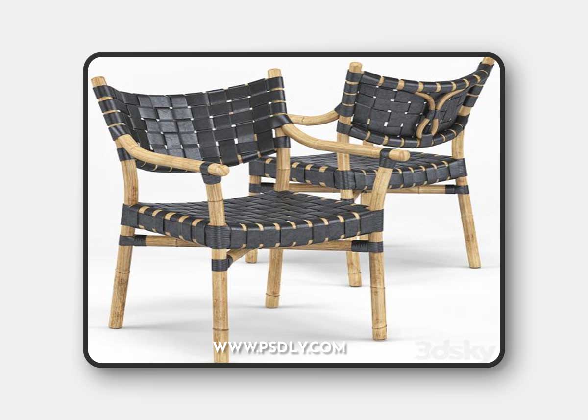 Canyon Leather And Rattan Chair