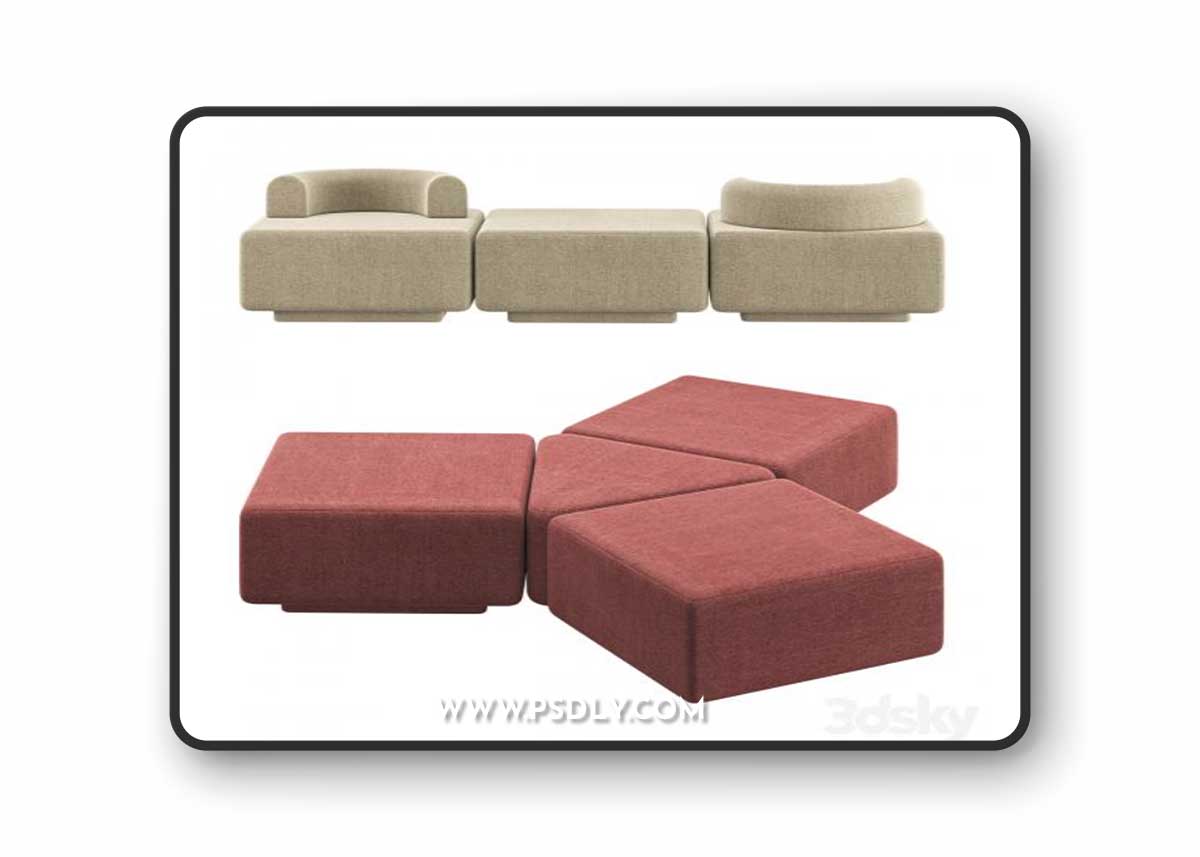 Modular Pouf Plump 3D Model