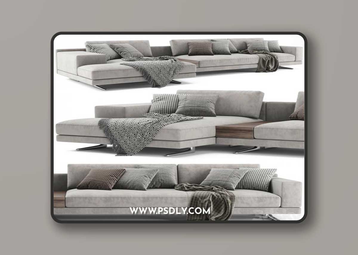 Poliform Mondrian Chaise Longue Sofa