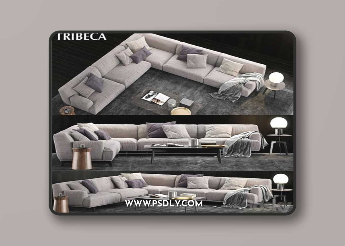 Poliform Tribeca Sofa 3 3D Model