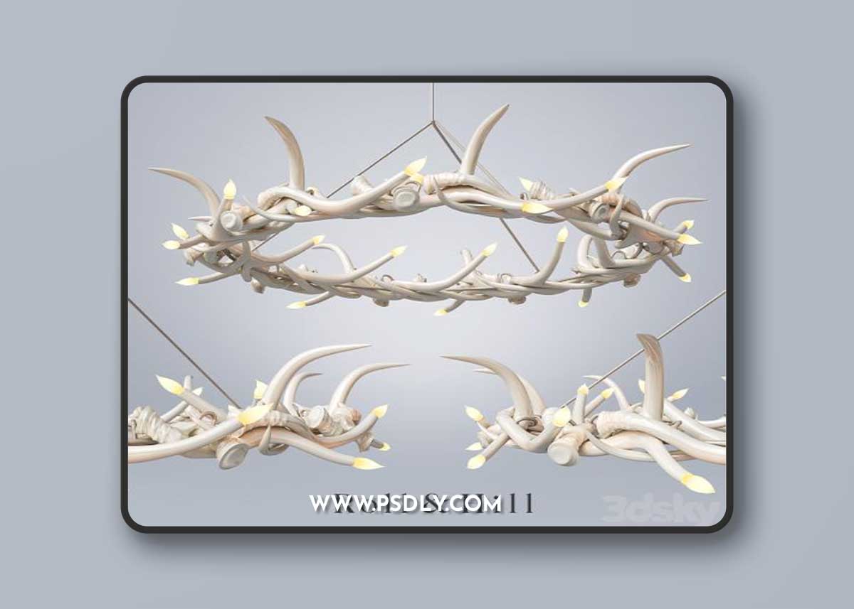 Roll & Hill / Chandelier - 27 Antler Ring