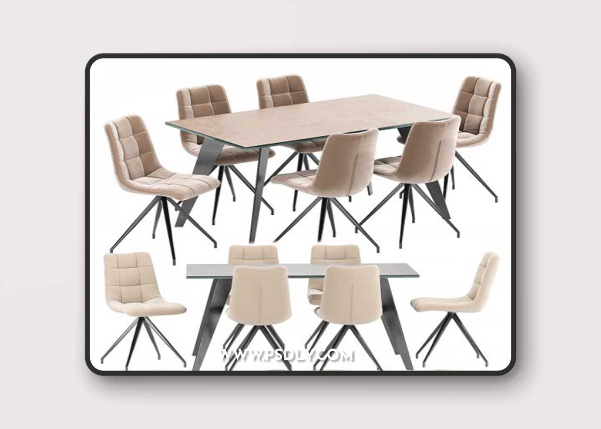 Sedia Diamond dining chair and Nack table