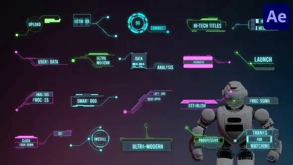 Videohive Hi-Tech HUD Titles for After Effects 51965889