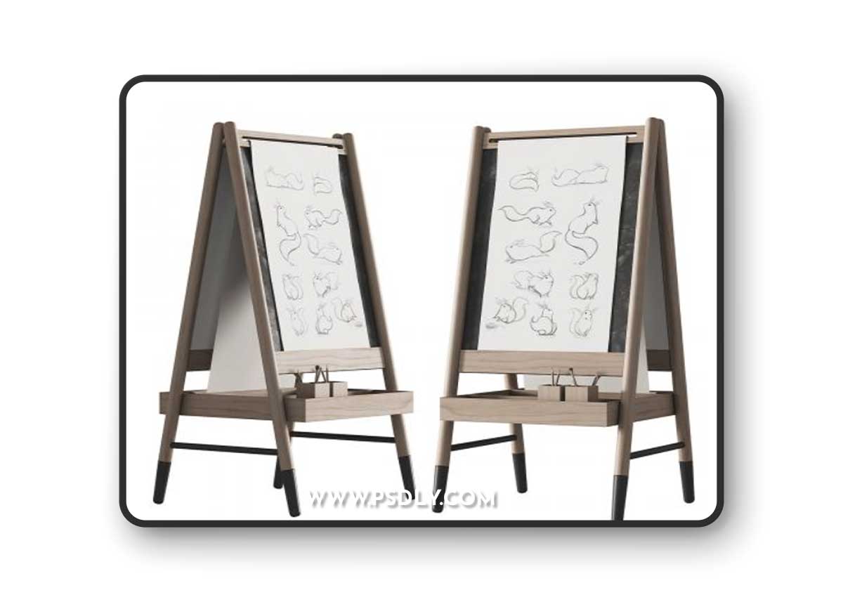 390 CB2 Wooden Kids Art Easel by Crate&kids 01
