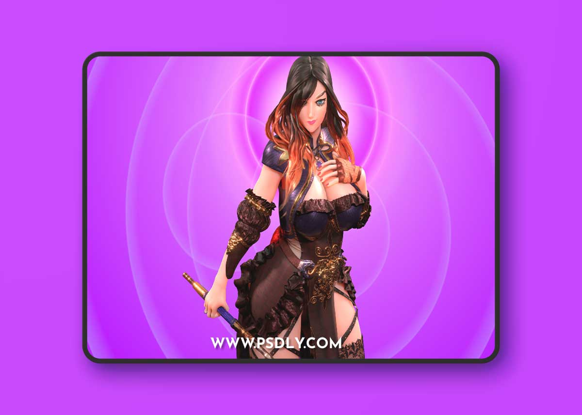 Anime Fantasy Sorceress Nienke Rigged 3D Character model Model