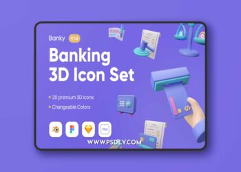 Banky - Banking and Finance 3D Icon Pack Model