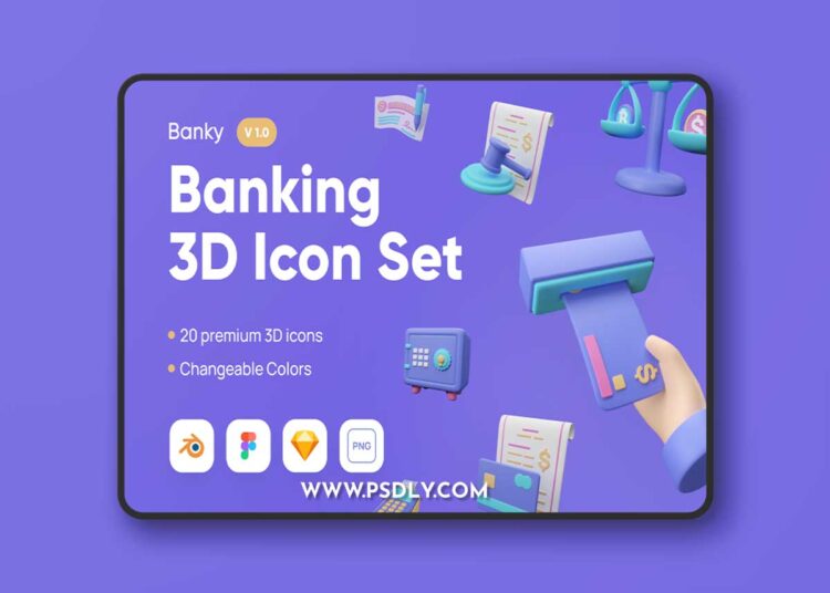 Banky - Banking and Finance 3D Icon Pack Model