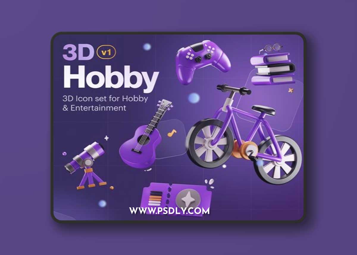Entertainy - Hobby And Entertainment 3D Icon Set Model