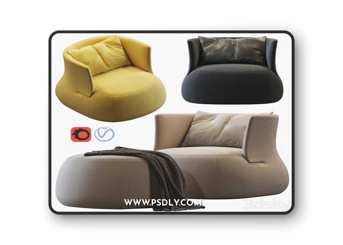 Fat-sofa armchair by B&b Italia