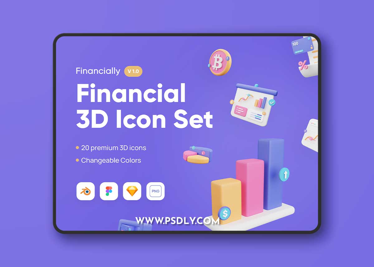 Financially - Financial 3D Icon Set Model