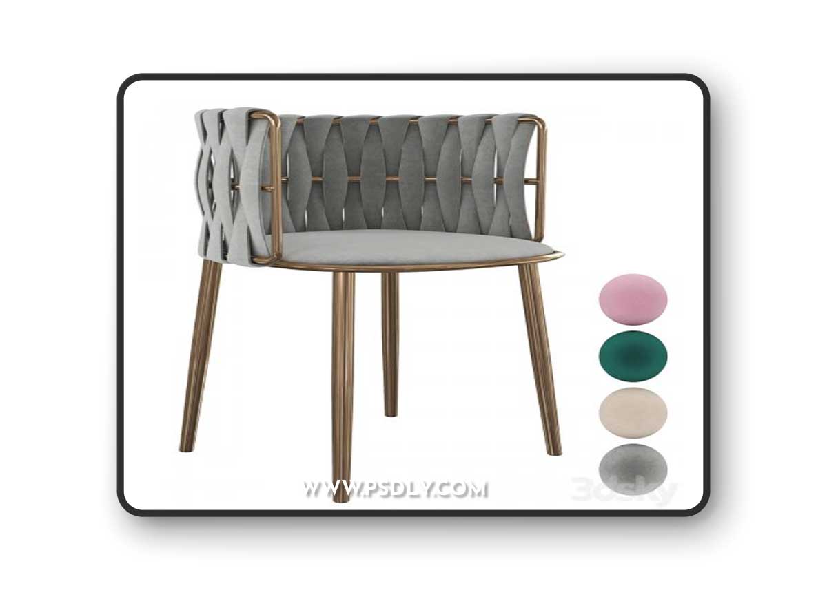 Homary-Light Gray Nordic Accent Chair Velvet Upholstered Accent Chair Round Stool
