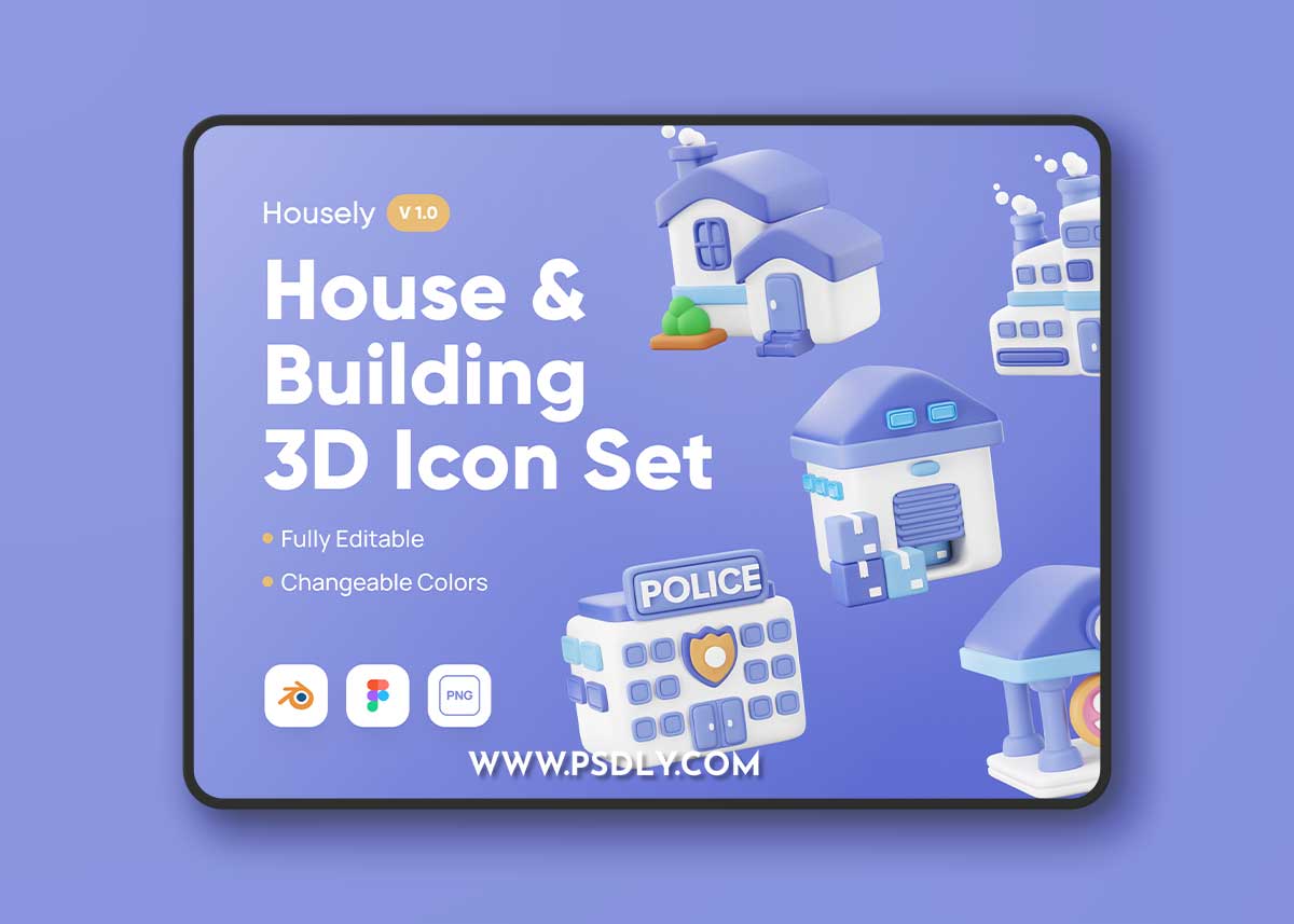Housely - 3D House Icon Pack Model