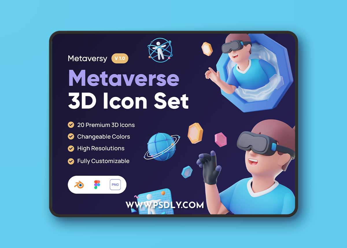 Metaversy - Metaverse 3D Icon Set Model