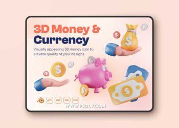 Mony - Money & Currency 3D Icon Set Model
