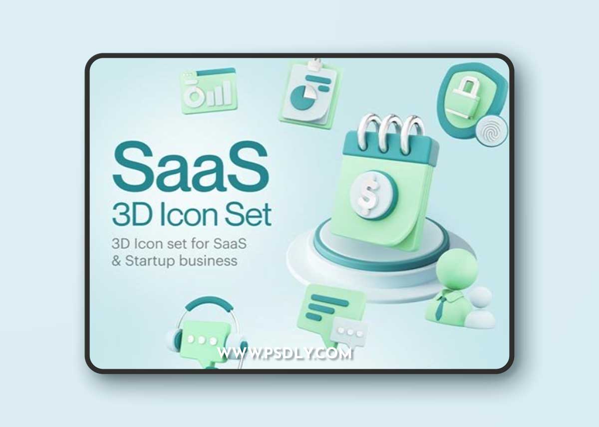 Saasy - Software as a Service 3D Icon Set Model