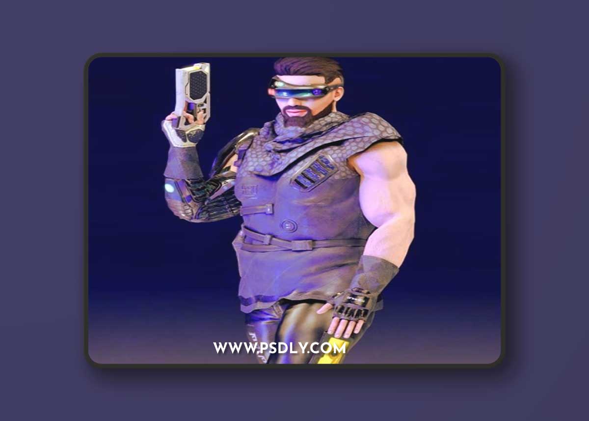 Sci Fi Cyberpunk Action Male 3D Character model Model