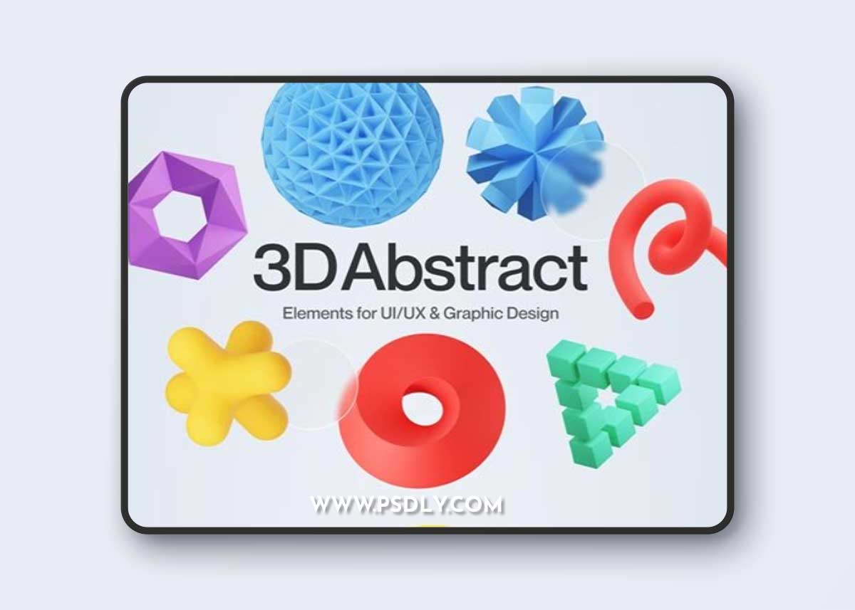 Shapely - Abstract Shape 3D Icon Set Model