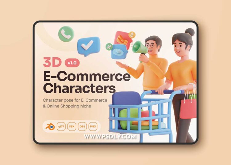 Shoppy---E-Commerce-&-Online-Shopping-3D-Characters-Set-Model