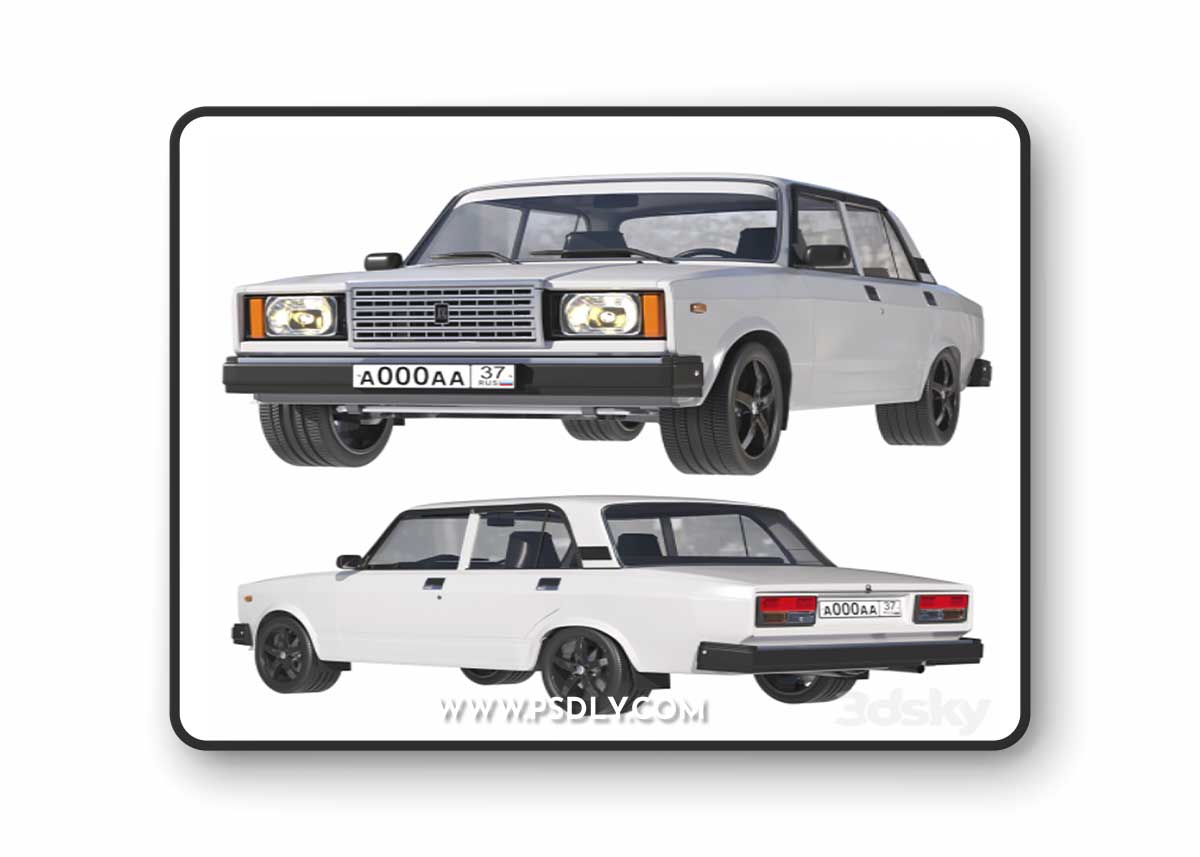 VAZ 2107 White 3D Model