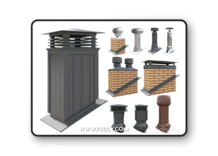 Ventilation pipes and chimneys on the roof