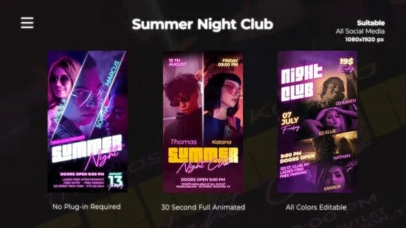 Videohive Summer Night Club Instagram Reels 52454721