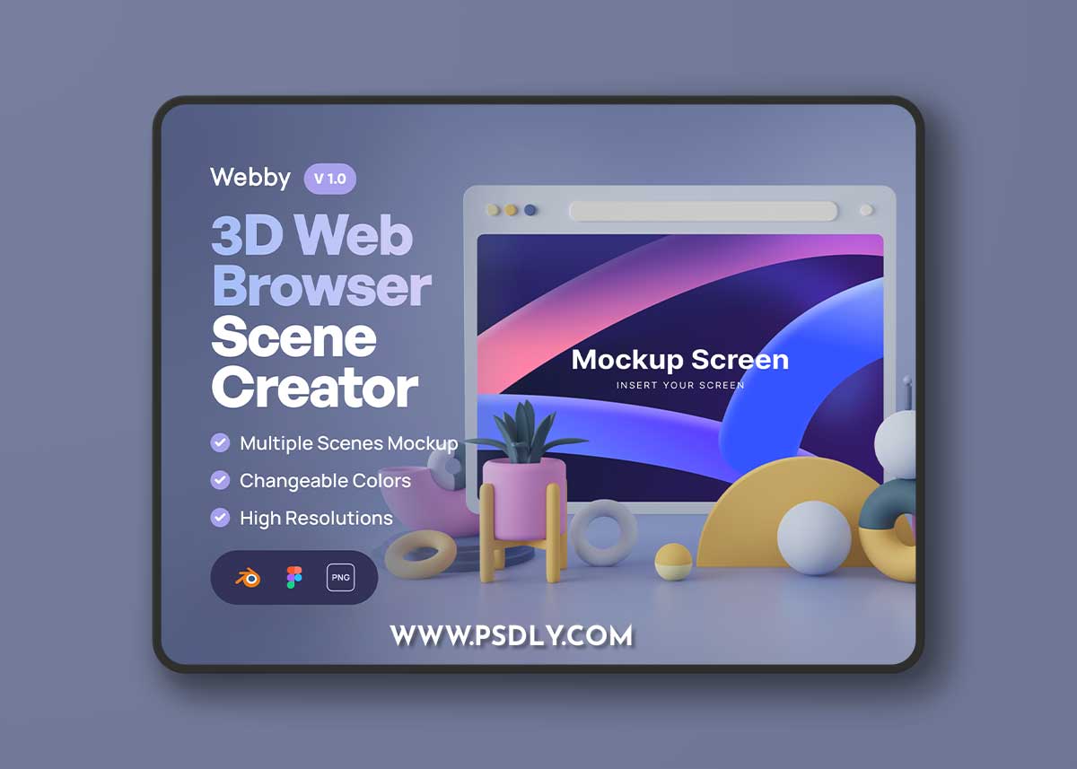 Webby - 3D Phone Scene Mockups Model