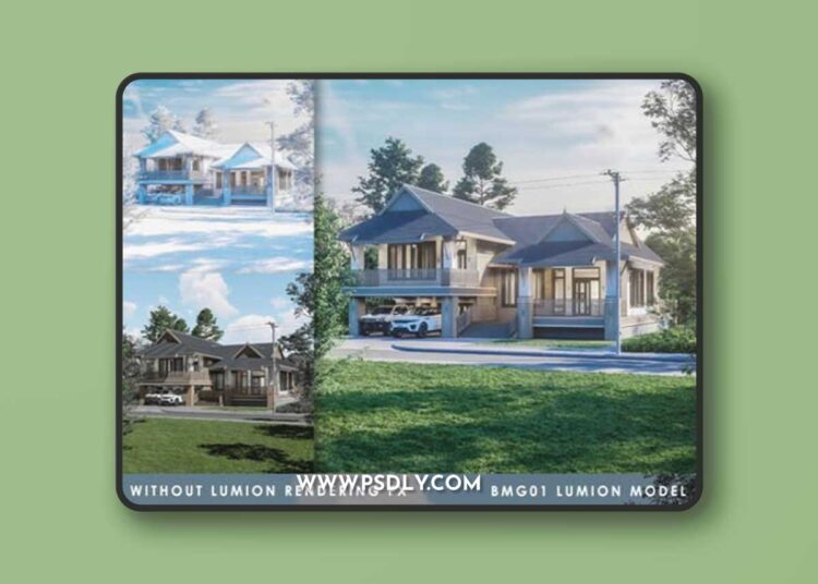 BMG 01 - Lumion Exterior Residential Modern Traditional Thailand House Model