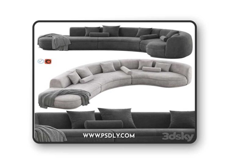 Baxter Piaf Sofa Set 3 3D Model