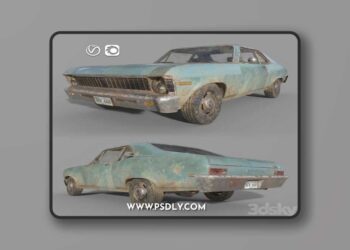 Chevrolet-Nova-1969-Low-Poly