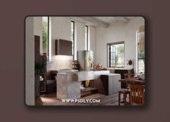 Interior Kitchen Room 3d Model