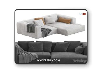 Langham Channeled 2 Piece Sectional Sofa