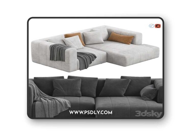 Langham Channeled 2 Piece Sectional Sofa