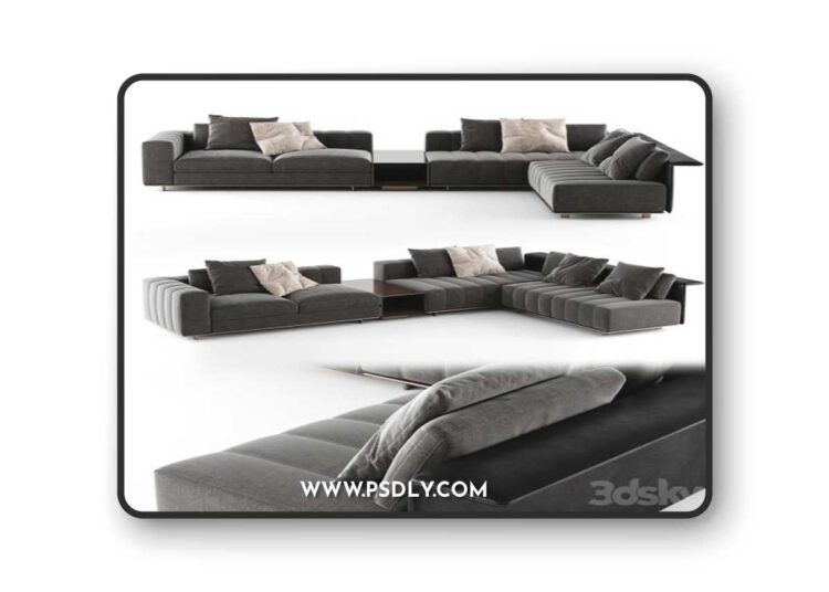 Minotti Freeman Sofa 08 3D Model