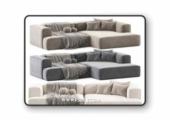 Narozna sofa modulowa ze sztruksu Lennon