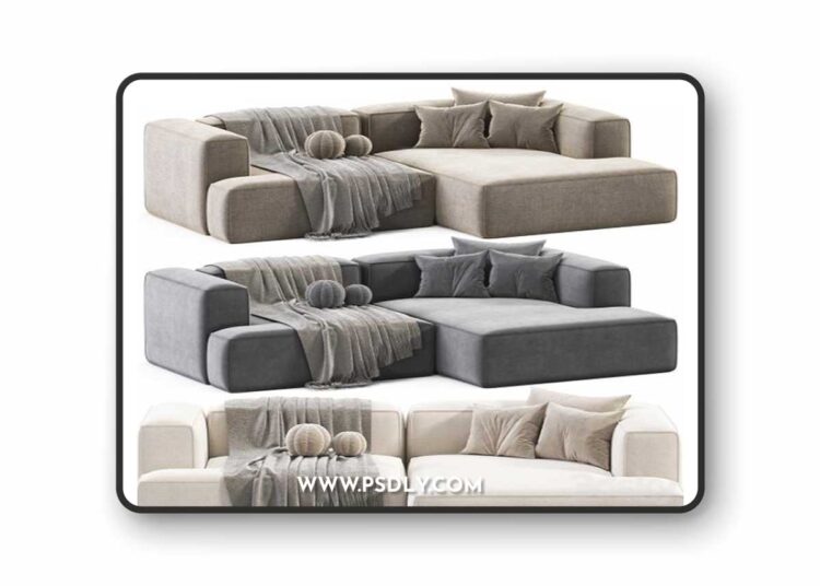 Narozna sofa modulowa ze sztruksu Lennon