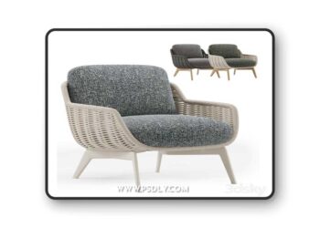 Outdoor Garden Woven Lounge Armchair Belt Cord