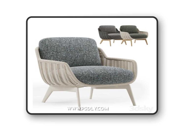 Outdoor Garden Woven Lounge Armchair Belt Cord