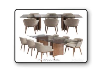 Porada Alan Botte Cristallo Table and Celine Chair