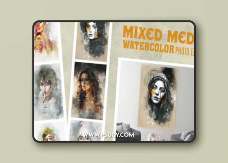 Realistic Watercolor Mixed Art Photo