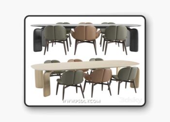 Roche Bobois - PULP table chairs wooden