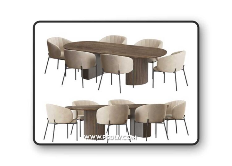 Shell Back dining chair and Moon Table