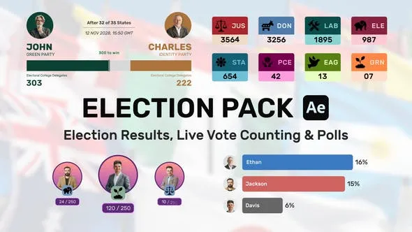 Videohive Election Pack - Results, Live Counting, Poll, Survey 5252283