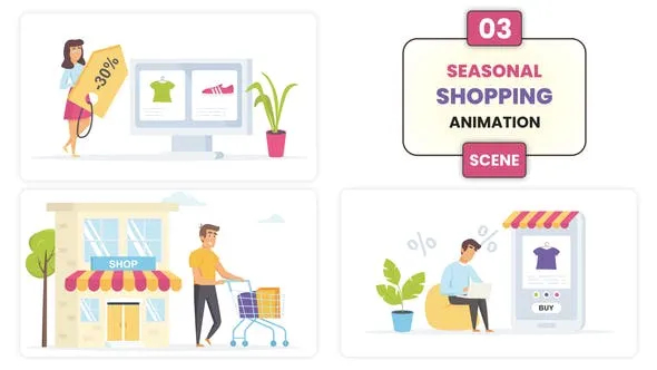 Videohive Seasonal Shopping illustration Scene 52635930