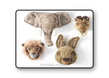 ANIMAL HEAD WALL BUSTS Elephant Giraffe Hare Lion