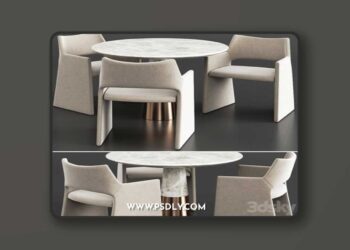 CB2 Dinning Set 4 3D Model